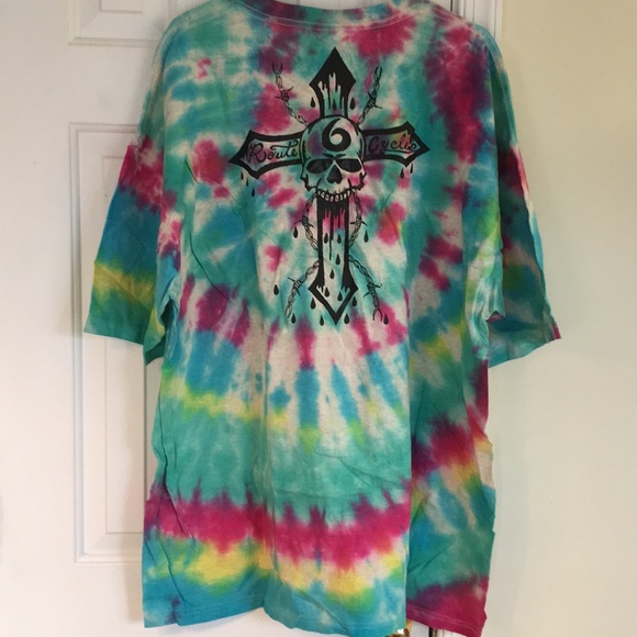 Route 6 Cycles Tied Dyed 3XL Graphic T-shirt - Picture 1 of 6